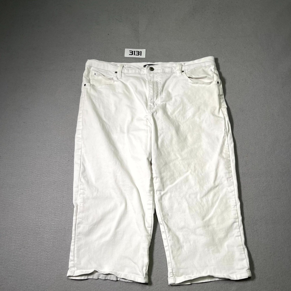 Lee Capri Pants Womens 36W White 5 Pockets Relaxed Fit Straight Leg Outdoor